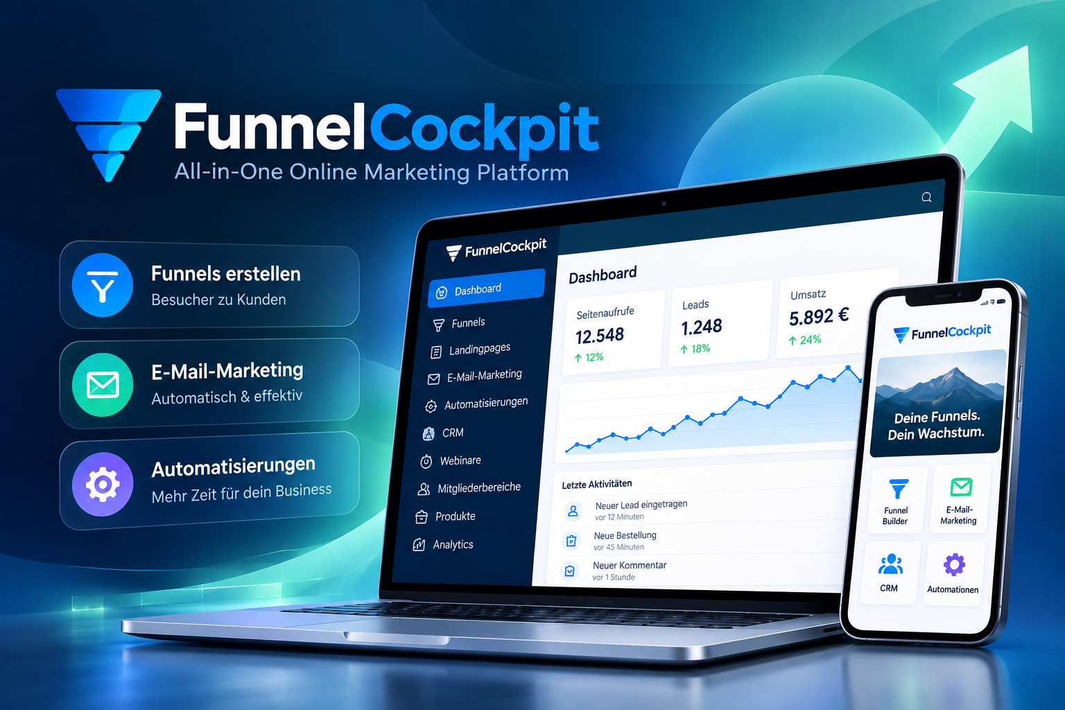 Illustration zum Online-Marketing mit FunnelCockpit